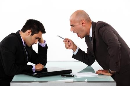 boss shouting at employee